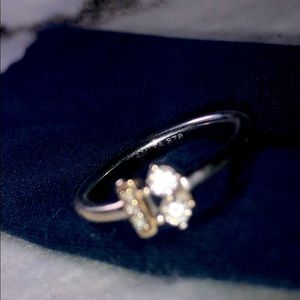 Diamond ring in 9k white & rose gold